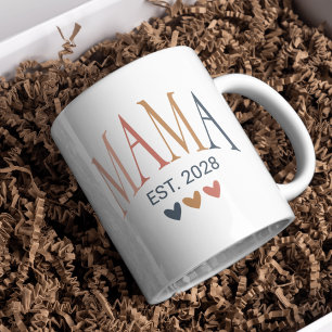 Custom Boho Mama Est. 2028 Mug, New Mum Gift Coffee Mug