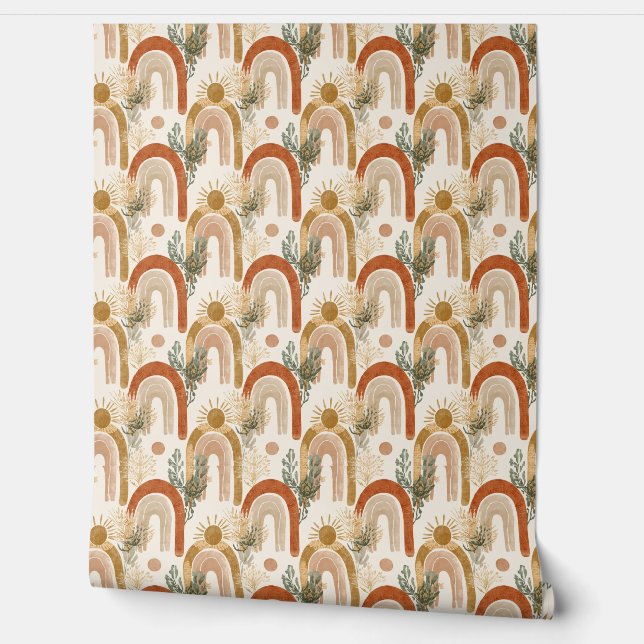 Custom Boho Patterned Wallpaper (Unrolling)