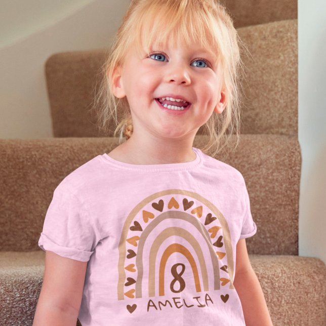 Custom Boho Rainbow Name For Birthday T-Shirt (Creator Uploaded)