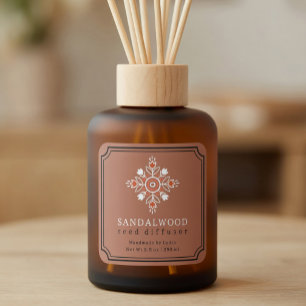Custom Boho Sandalwood Reed Diffuser Label