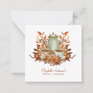 Custom Boho Terracotta Floral Sage Tea Party Event Card