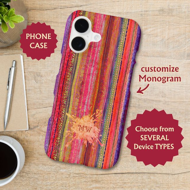 Custom Boho Vintage Red Violet Stripes -  (Creator Uploaded)