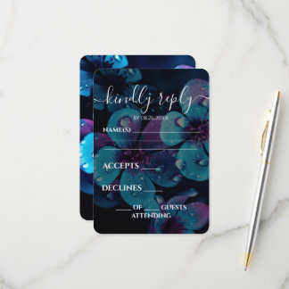 Custom Bold Beautiful Flowers Wedding RSVP Card