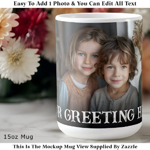 Custom Bold Personalised Family One Photo Coffee Mug