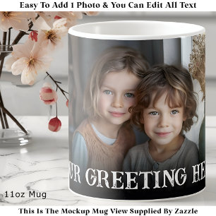 Custom Bold Personalised Family One Photo Coffee Mug