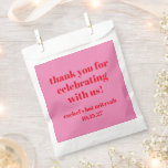 Custom Bold Pink Red Modern Bat Mitzvah Thank You Favour Bag<br><div class="desc">Custom Bold Typography Bright Pink and Red Modern Bat Mitzvah Thank You Favour Bags</div>