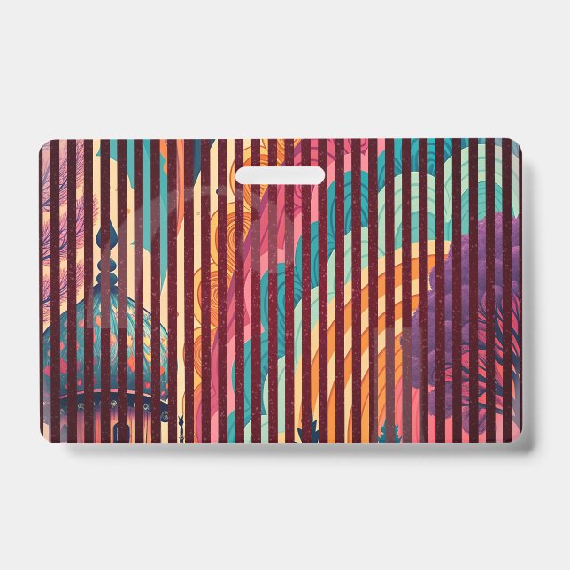 Custom Bold Stripe Fantasy Badge ID Badge (Front)