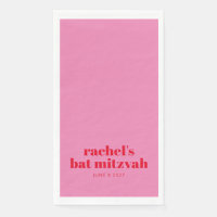 Custom Bold Typography Pink Red Modern Bat Mitzvah
