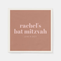 Custom Bold Typography Terracotta Pink Bat Mitzvah