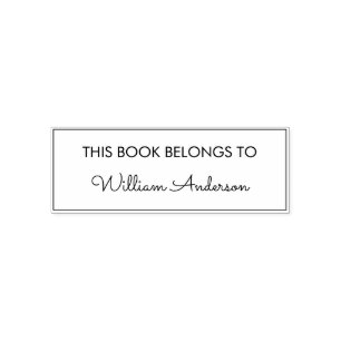 Custom Book Belongs To   Modern Name Bookplate Self-inking Stamp