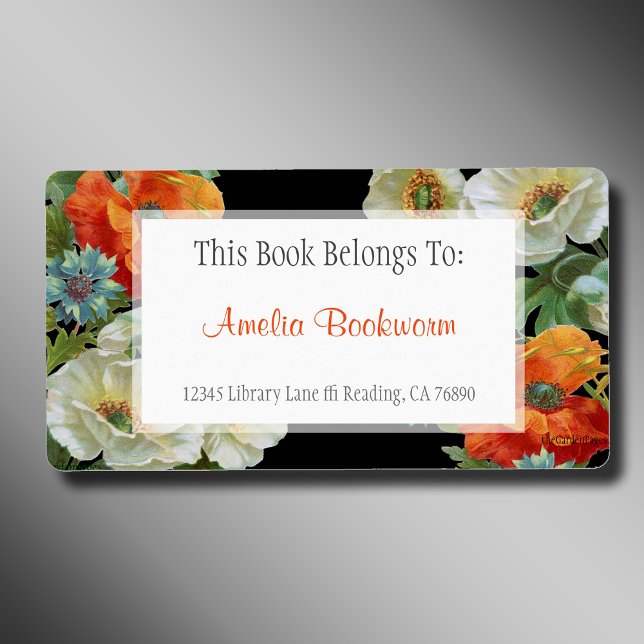 Custom Book Belongs To Poppy Cornflowers Labels (Creator Uploaded)