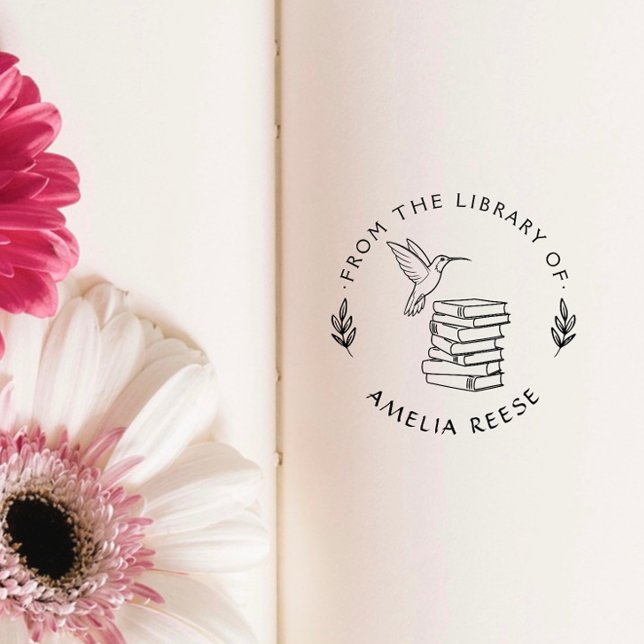 Custom Book From the Library of Hummingbird Self-inking Stamp (Creator Uploaded)