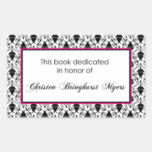 Custom book plate rectangular sticker