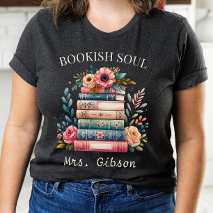 Custom Bookish Soul Book Lover Gift Bookworm Tri-Blend Shirt
