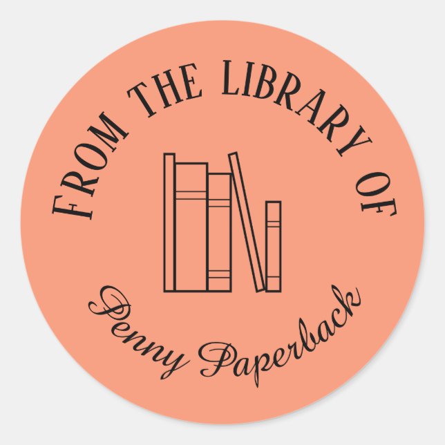 Custom Bookplate Stickers Your Name Book Spines (Front)