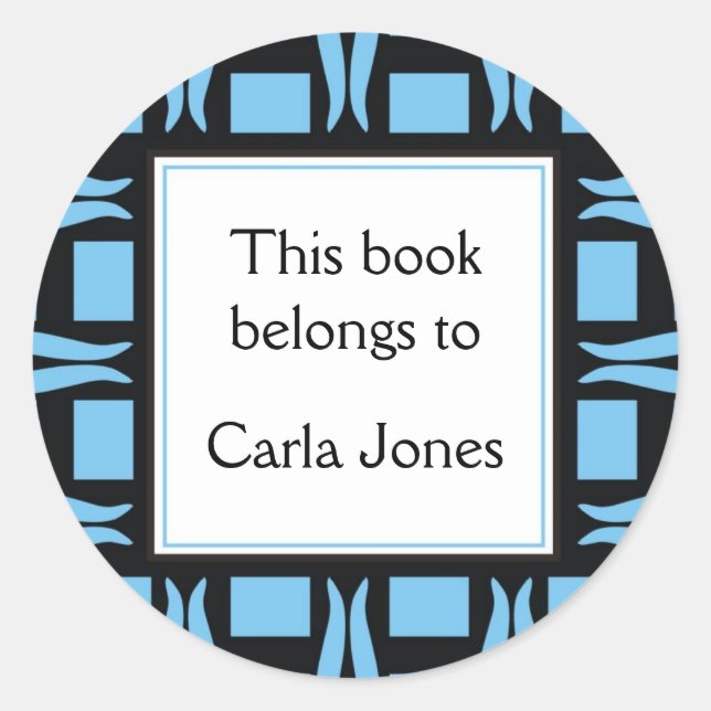 Custom Bookplates Personalised Classic Round Sticker (Front)