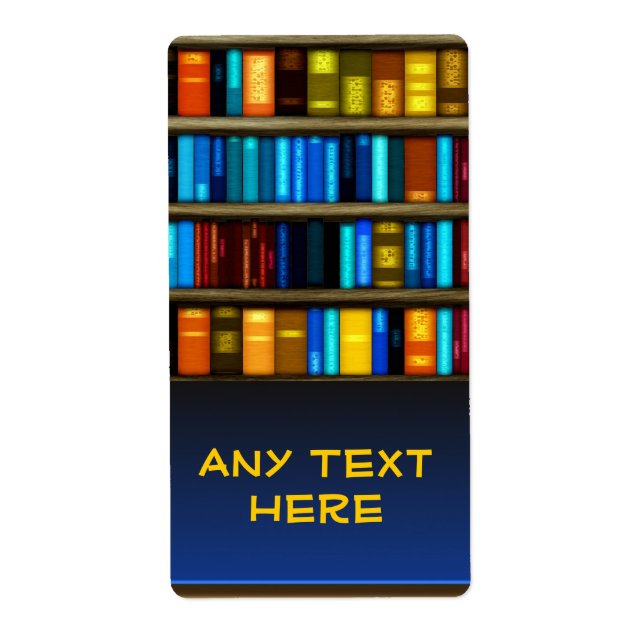 Custom Books In Shelf Bookplate Sticker Labels (Front)