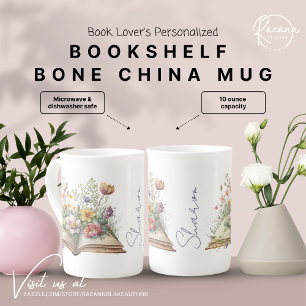 Custom Bookshelf Bone China Mug
