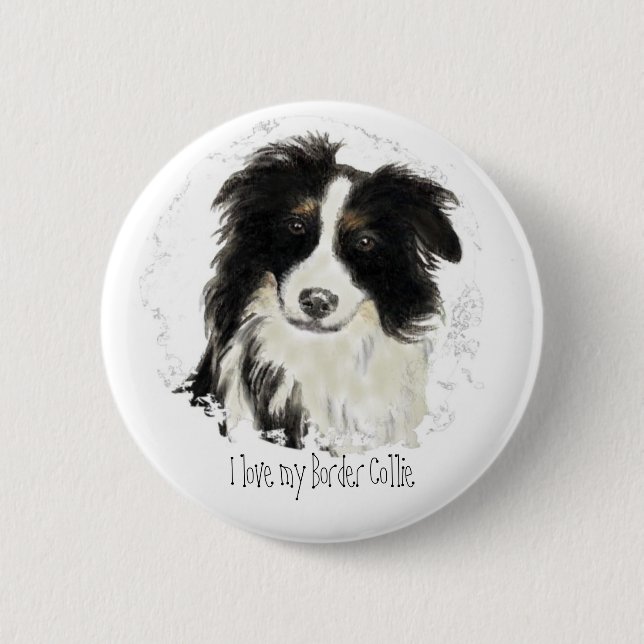 Custom Border Collie - Dog Collection 6 Cm Round Badge (Front)