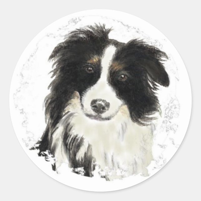 Custom Border Collie - Dog Collection Classic Round Sticker (Front)