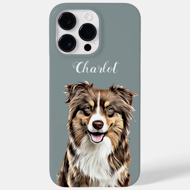 Custom Border Collie Dog Personalised Drawing Case-Mate iPhone Case (Back)