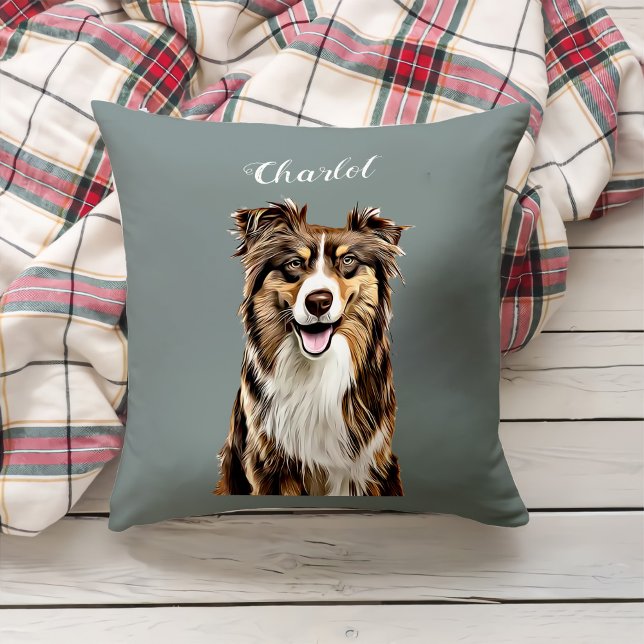 Custom Border Collie Dog Personalised Drawing Cushion (Creator Uploaded)