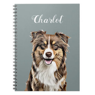 Custom Border Collie Dog Personalised Drawing Notebook