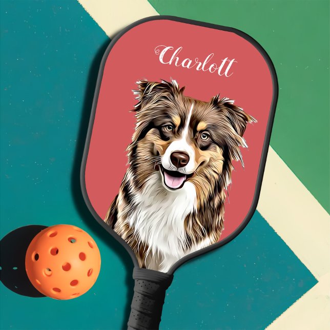 Custom Border Collie Dog Personalised Drawing Pickleball Paddle (Creator Uploaded)
