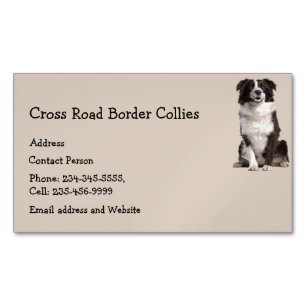 Custom Border Collies Dog Pet Animal Logo Magnetic Business Card