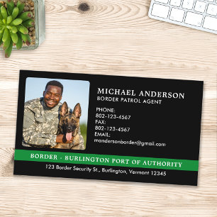 Custom Border Patrol Agent Photo Federal Military Business Card