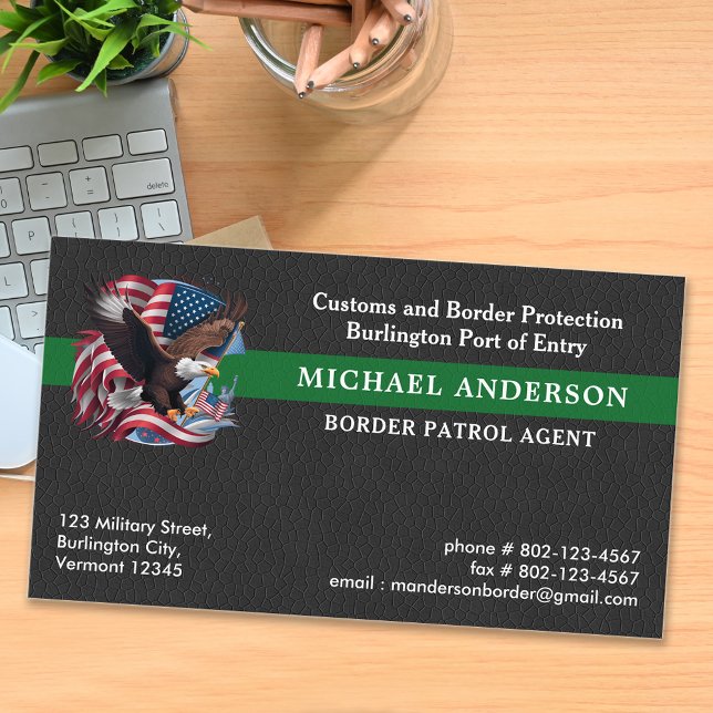 Custom Border Patrol Military Police Federal Logo Business Card (Creator Uploaded)