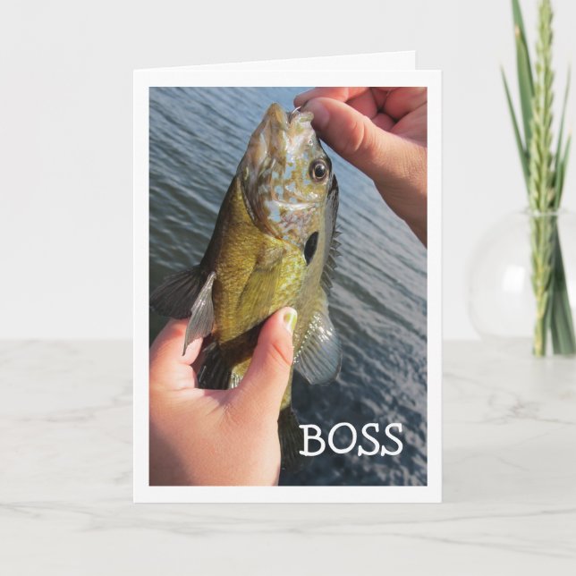 Custom Boss Fishing Humour Birthday Card (Front)