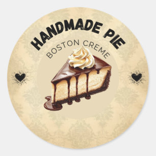 Custom Boston Cream Pie Labels   Personalised Bake