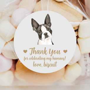 Custom Boston Terrier Dog Wedding Favour Stickers