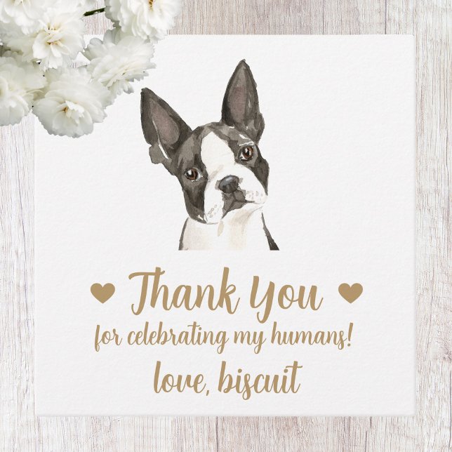 Custom Boston Terrier Dog Wedding Favour Tags (Creator Uploaded)