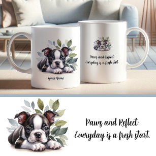 Custom Boston Terrier Mug with Inspirational Quote