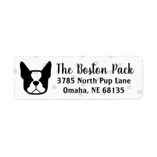 Custom Boston Terrier return address label sticker