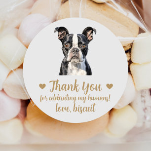 Custom Boston Terrier Wedding Favour Stickers