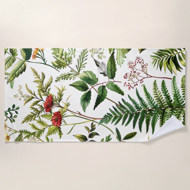 Custom Botanical Beach Towel (Front)