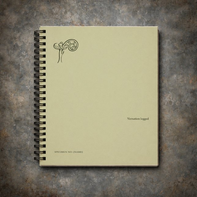 Custom Botanical Dark Academia Fern Fiddlehead Notebook (Creator Uploaded)
