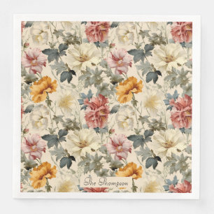 Custom botanical in luxury pattern Vintage art Napkin