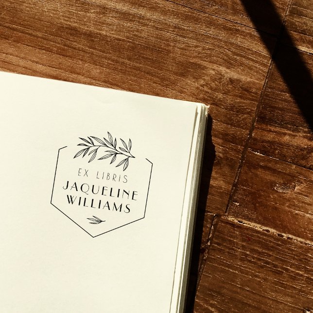 Custom Botanical Library Book Ex Libris Bookplate Self-inking Stamp (Creator Uploaded)