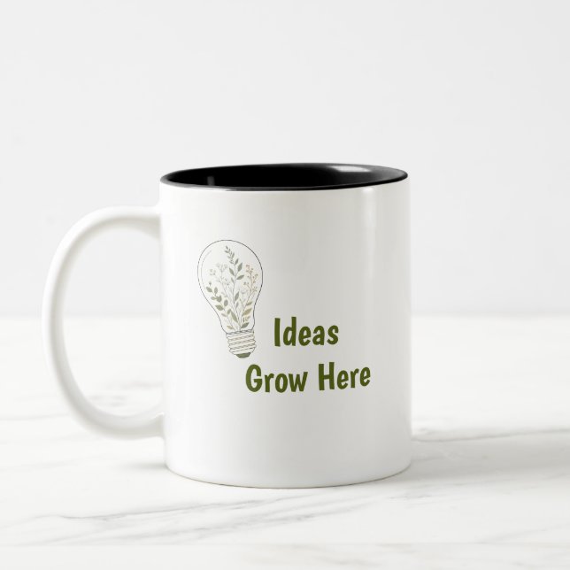 Custom Botanical Light Bulb Mug (Left)
