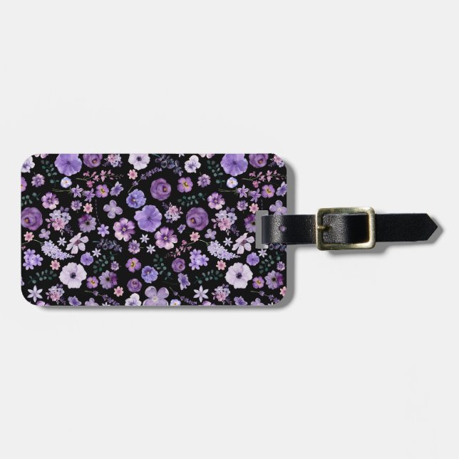 Custom Botanical Luggage Tag - Floral Travel ID (Front Horizontal)