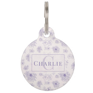 Custom Botanical Monogram Personalised Pet ID Tag