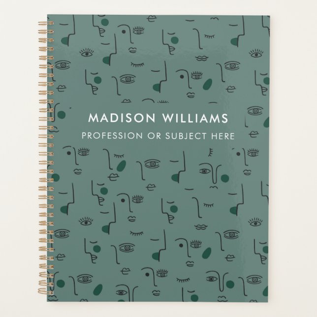 Custom Botanical Motifs with Personalised Name Planner (Front)