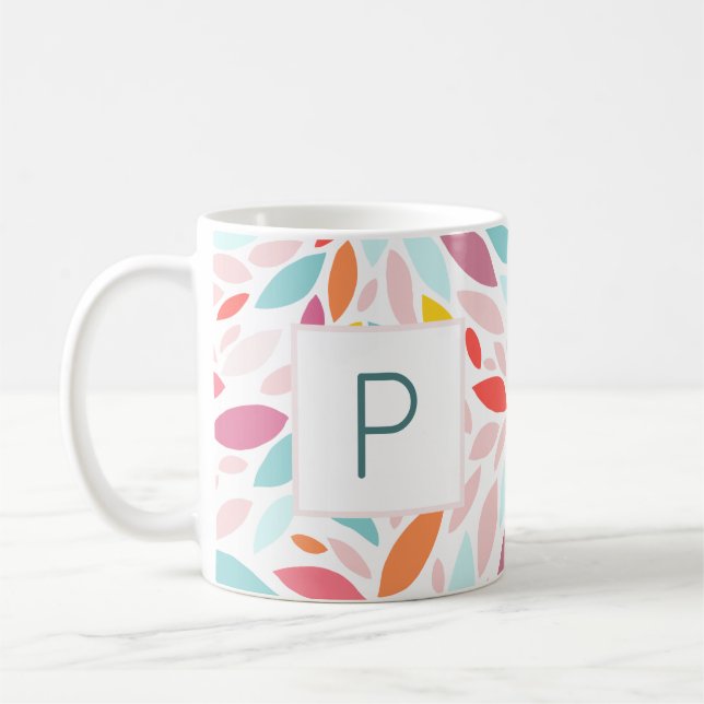 Custom Botanical Personalised Gift  Coffee Mug (Left)