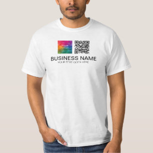 Custom Both Side Printed Mens QR Code Logo Work T-Shirt