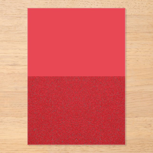 Custom Bottom-Noise Tomato Red Acrylic Invitation (Front)