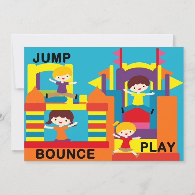 Custom Bounce House Birthday 5x7" Invitation (Front)